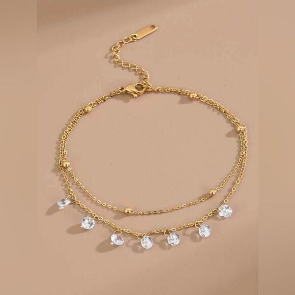 Anthropologie Jewelry - Boho crystal anklet N718